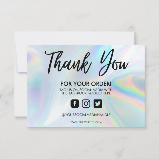 Holographic Colour Shift Thank you Media Insert (Front)