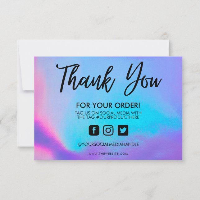 Holographic Colour Shift Thank you Media Insert (Front)