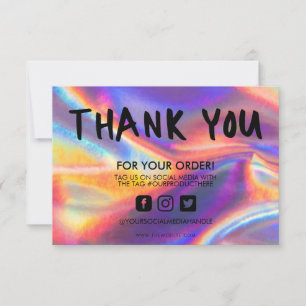 Holographic Colour Shift Thank you Media Insert