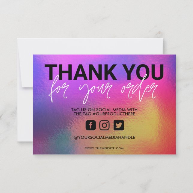 Holographic Colour Shift Thank you Media Insert (Front)