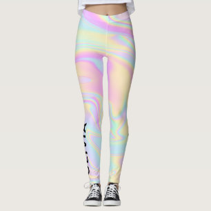 Holographic Colourful Rainbow Personalised Leggings