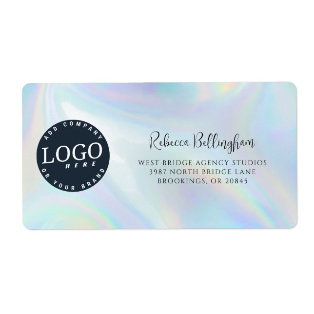 Holographic Company Logo Modern Office Address (Front)