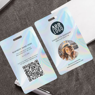 Holographic Company Logo QR Code Employee Photo ID ID Badge