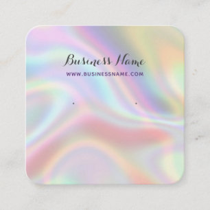 Holographic Cool Modern Earring Card Holder Square