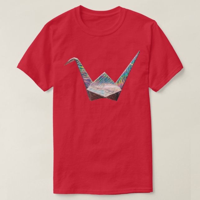 Holographic Crane Holo Paper T-Shirt (Design Front)