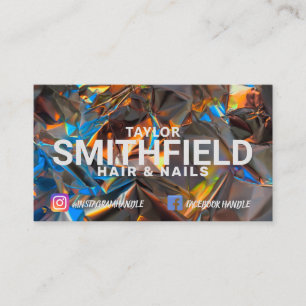 Holographic Crystal Colourful Modern Trendy Business Card