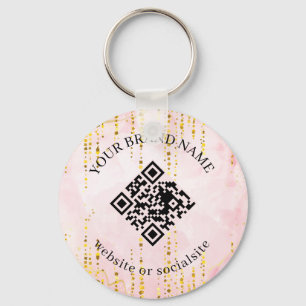 Holographic Custom Business QR Code Keychains