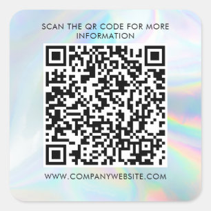 Holographic Custom Business QR Code Marketing Square Sticker