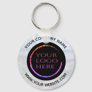 Holographic custom company logo key ring
