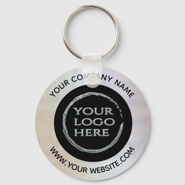 Holographic custom company logo key ring (Front)