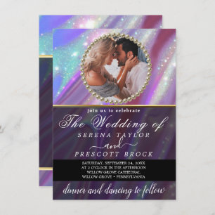 Holographic Custom Photo Wedding Invitation