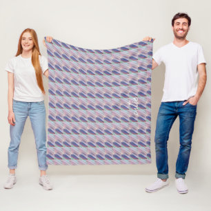 Holographic Cute Striped Girly Fleece Blanket