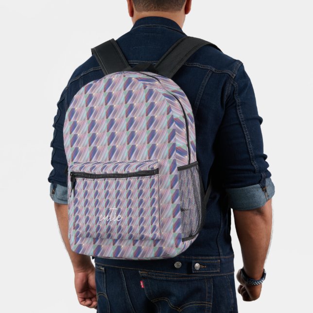 Holographic Cute Striped Girly Printed Backpack (Insitu (Model))