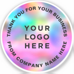 Holographic Cute Thank You Business Logo Vinyl