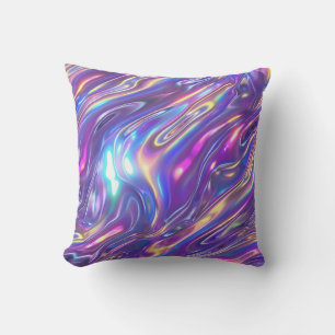 Holographic Design Futuristic and Shimmering Art Cushion
