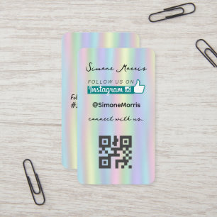 Holographic Design -Social Media QR Code Business Business Card