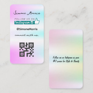 Holographic Design -Social Media QR Code Business Card