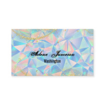 Holographic Diamond Background Opal Minimal Gold 