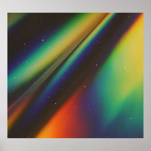 Holographic Dusted Glow: Abstract Retro Overlay Poster
