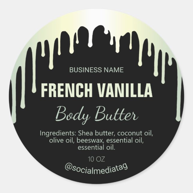 Holographic Effect Drips Body Butter Labels (Front)