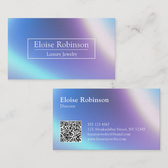 Holographic Elegant QR Code Business Card (Front/Back)