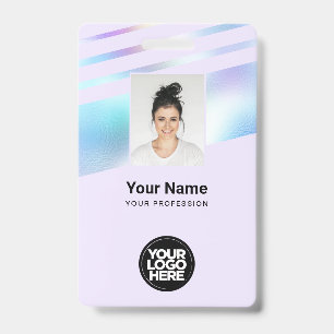 Holographic Employee Photo, Bar Code, Logo, Name ID Badge