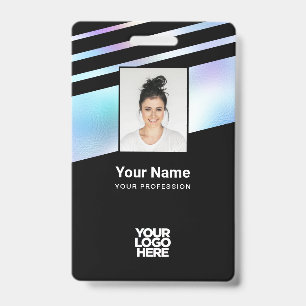 Holographic Employee Photo, Bar Code, Logo, Name ID Badge