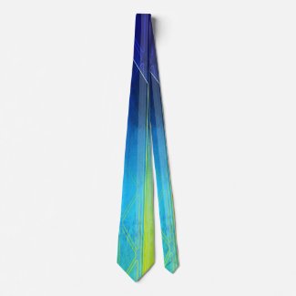 Holographic Etherial Chaos Sci-Fi Panel Tie