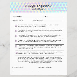 Holographic Eyelash Consent form Flyer