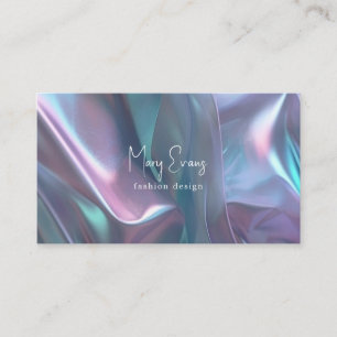 Holographic fabric effect business card