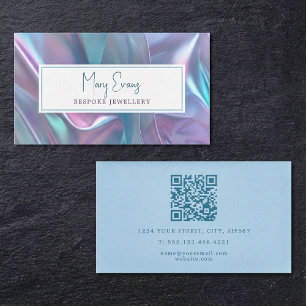 Holographic fabric effect QR business card