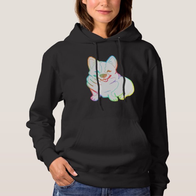 Holographic Fat Corgi Magnet Hoodie (Front)