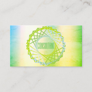 Holographic Flashy Geometrics Colourful Watercolor Business Card