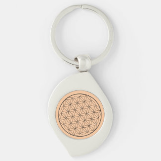 Holographic Flower of Life Sacred Geometry Key Ring