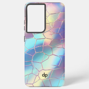 Holographic Foil Background Pattern Monogram Samsung Galaxy Case