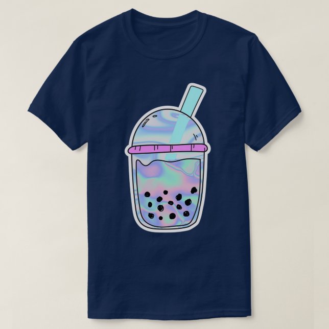 Holographic foil Bubble Tea Iridescent Bubble Tea T-Shirt (Design Front)