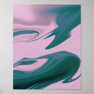Holographic Foil Colorful Vibrant Abstract Liquid Poster