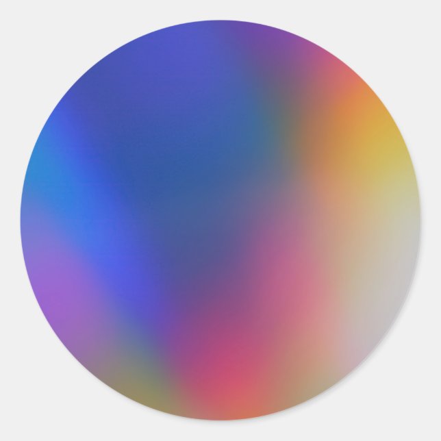 Holographic Foil Colourful Vibrant Abstract Liquid Classic Round Sticker (Front)