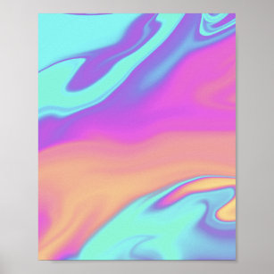 Holographic Foil Colourful Vibrant Abstract Poster