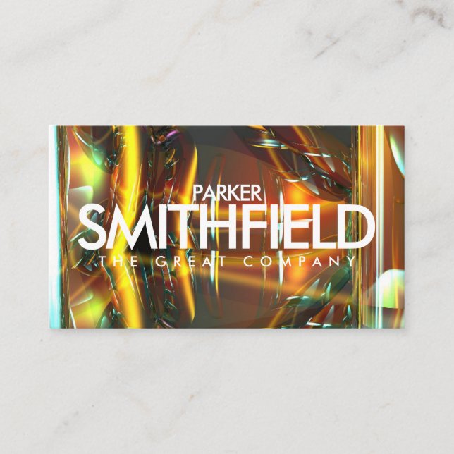 Holographic Futuristic Shimmer Business Card (Front)