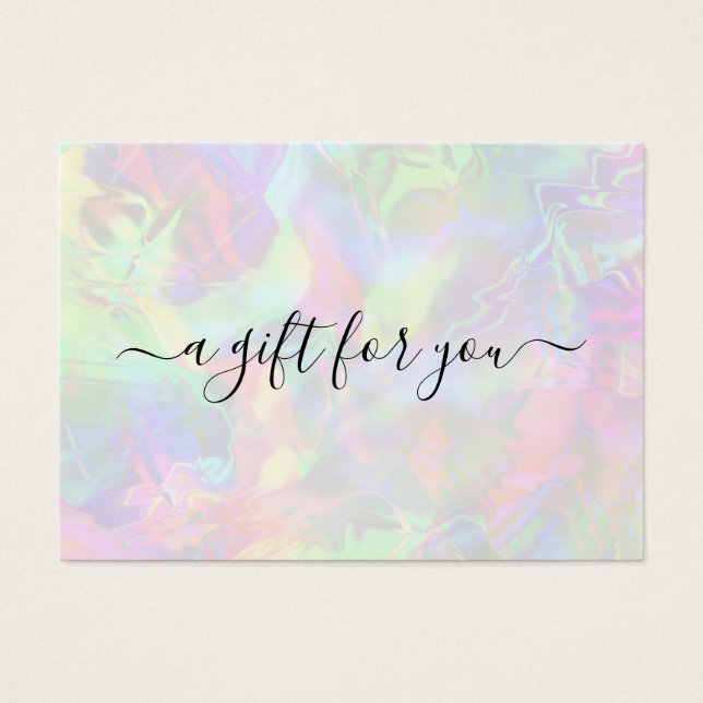 Holographic Girly Trendy Business Gift Certificate (Front)