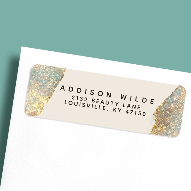 Holographic Glam Glitter Modern Return Address (Creator Uploaded)