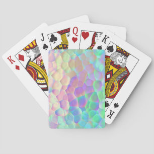 Holographic Glass Pattern, Iridescent Colours Playing Cards