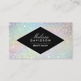 Holographic Glitter and Glamour Beauty Business Card