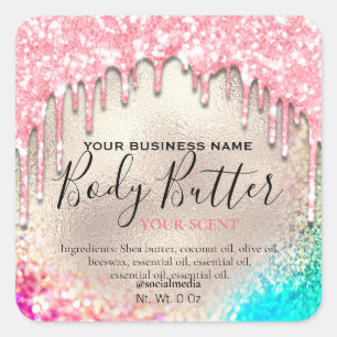 Holographic Glitter Body Butter Labels