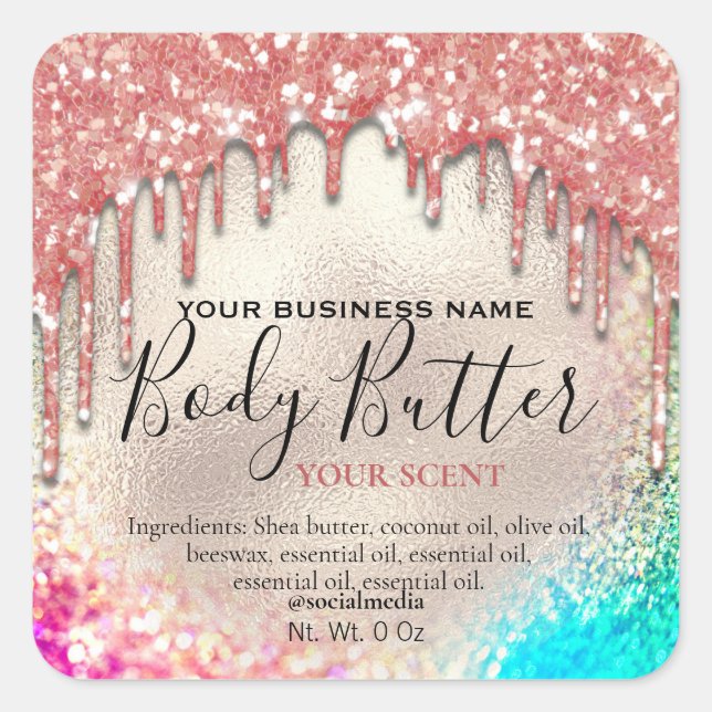Holographic Glitter Body Butter Labels (Front)