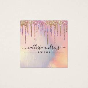 Holographic Glitter Drip Hoop Earring Display Card