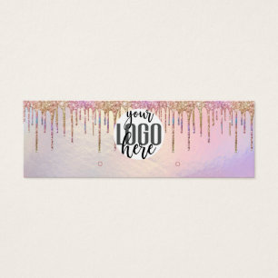 Holographic Glitter Drip Hoop Earring Logo Display