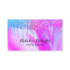 Holographic Glitter Drips Beauty Salon Pink Blue