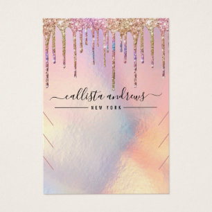 Holographic Glitter Drips Necklace Display Card